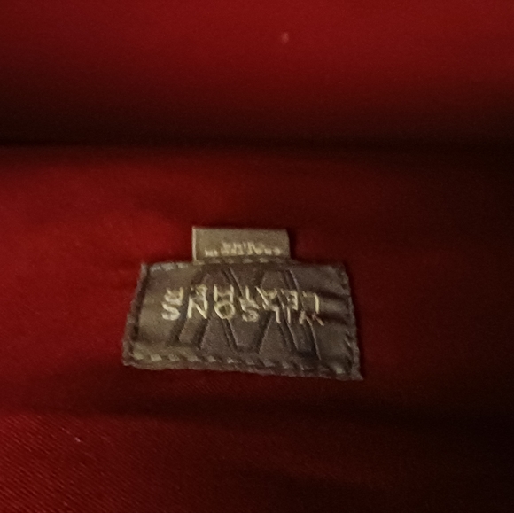 Wilson's VINTAGE Red Leather Large Bag.👜NEW Size L.16"×H.12",Nice Gift!🎁 - Picture 3 of 16